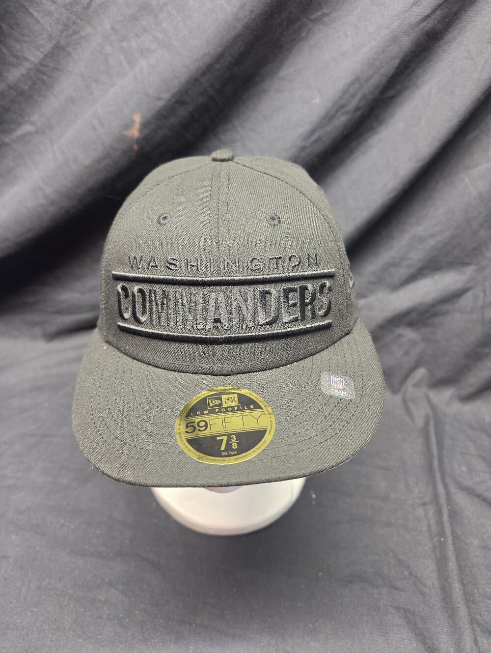 New Era Washington Commanders 59FIFTY Low Profile Fitted Hat Gray Black 7 3/8 NW